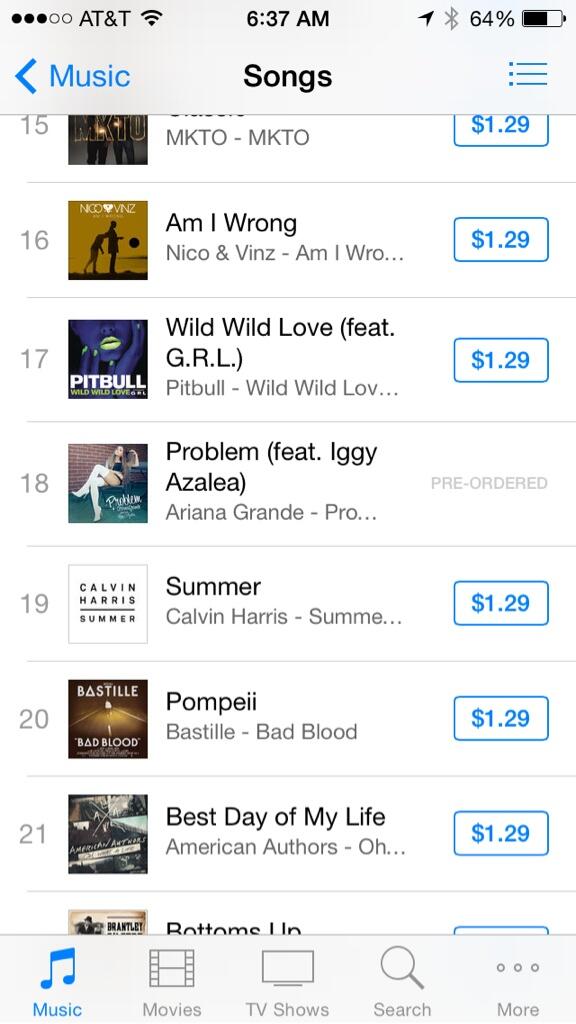vibin_ariana's tweet image. Omg!!! Its number 18!!! #ProblemTONIGHT #PreOrderProblemOniTunes