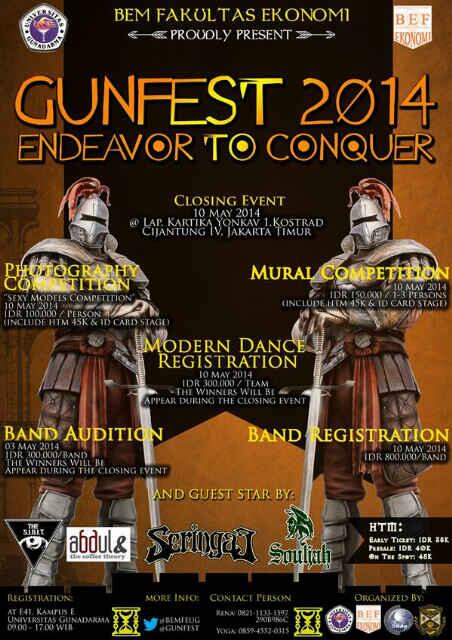 The sigit - Souljah - Seringai - Abdul and Coffee Theory will be perform at @GUNFEST ! Only 35K*beer*