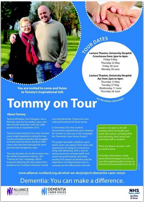 Touring with  <a href="/NHSaaa/">NHS Ayrshire & Arran</a> 

May &amp; June dates confirmed   

Open sessions I hope you can come 

tommy-on-tour-2011.blogspot.com/2014/04/tourin…