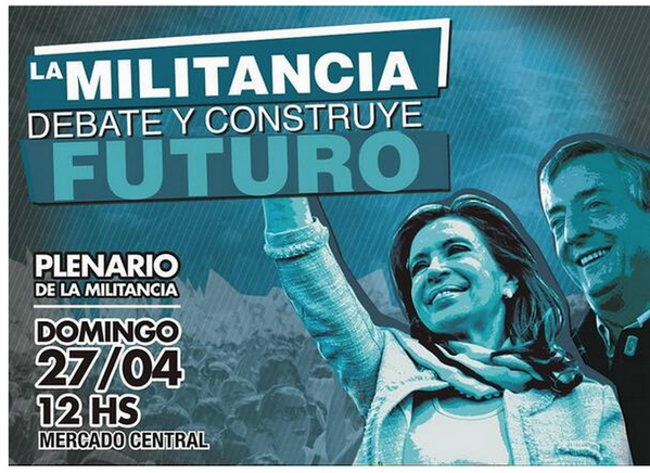 aliciakirchner's tweet image. La Militancia debate y construye futuro - Hoy a las 12 hs. Mercado Central