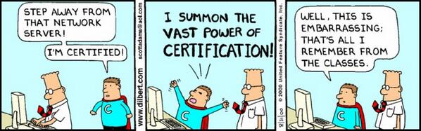 John Appleby on Twitter: "Dilbert on certification http://t.co/qbDNMAyu8d"