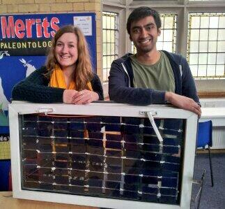 Two of our amazing new volunteers with a completed solar panel after a great weekend with <a href="/DemandEnEq/">DemandEnergyEquality</a>!