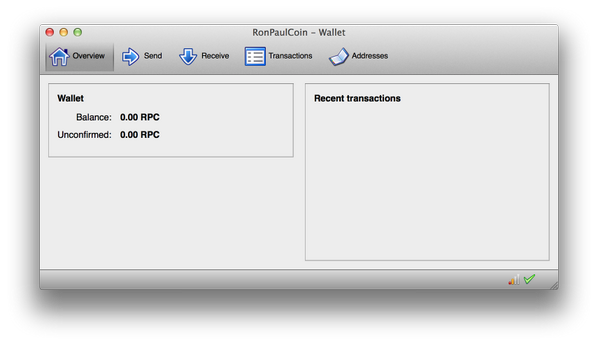 RPCoin's tweet photo. New Mac OSX RonPaulCoin client. It looks beautiful in Retina Display #bitcoin #altcoins http://t.co/DYodT7ZzTE