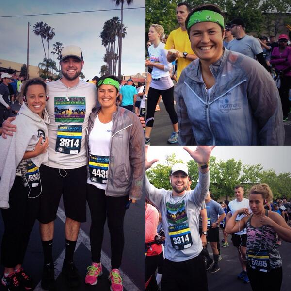 IN_Revolution's tweet photo. IN Members @gflo_, Sara Florian &amp; @reneepantalones rose bright &amp; early for the #LaJollaHalfMarathon this morning! http://t.co/SWL5bdQ48g