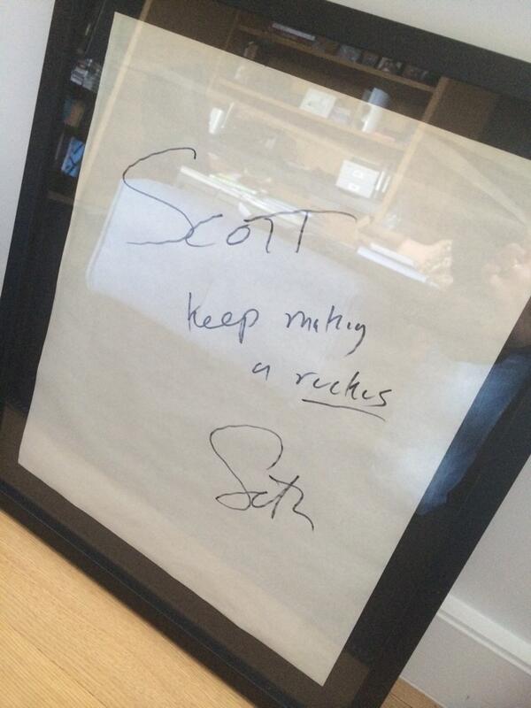 scottbelsky's tweet photo. Some sage advice I got a few years ago from Seth Godin, "Keep making a ruckus." http://t.co/hhrLrZSJj1