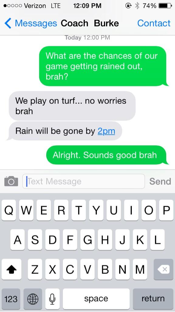 Bj_Lacrosse's tweet photo. “@joe_paschall: What its like texting your lacrosse coach. @Bj_Lacrosse http://t.co/9NgWExWCBC” @BJPLacrosse