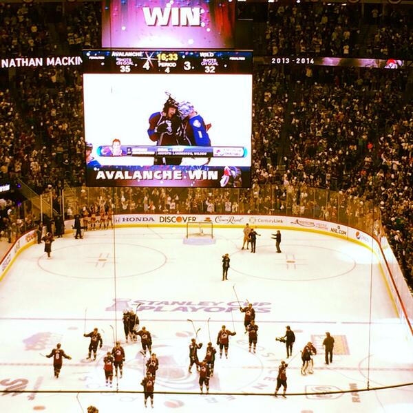 mandy__scott's tweet photo. Best game of the year last night!! #goavs #WhyNotUs http://t.co/fVCy6M17LU