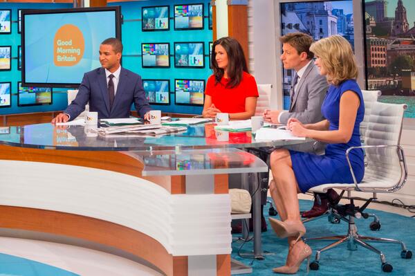 Good luck to team <a href="/GMB/">Good Morning Britain</a> - 6am tmw on <a href="/ITV/">ITV</a> <a href="/susannareid100/">Susanna Reid</a> <a href="/benshephard/">Ben Shephard</a> <a href="/CharlotteHawkns/">Charlotte Hawkins</a> <a href="/SeanFletcherTV/">Sean Fletcher</a>. Can't wait! x