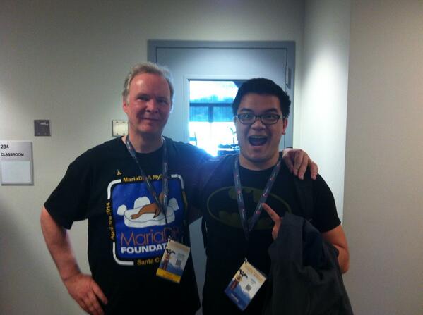 quirky_engineer's tweet image. Look ma! Me and MySQL and MariaDB founder. #linuxfestnw