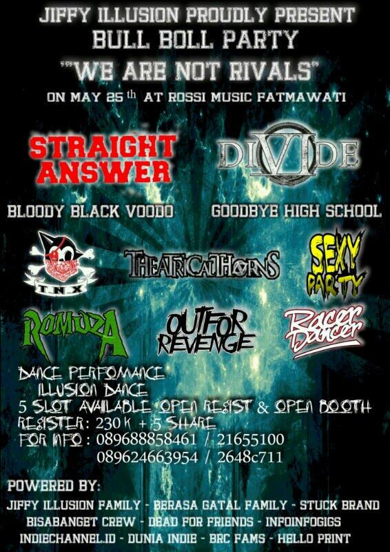 Merapat y kawan on may 25th at Rossi fatmawati "BULLBOLL PARTY" W/ DIVIDE etc #enjoy! <a href="/DIVIDENTICSyk/">DIVIDENTICS Jogja</a> @DIVIDENTICS_BDG