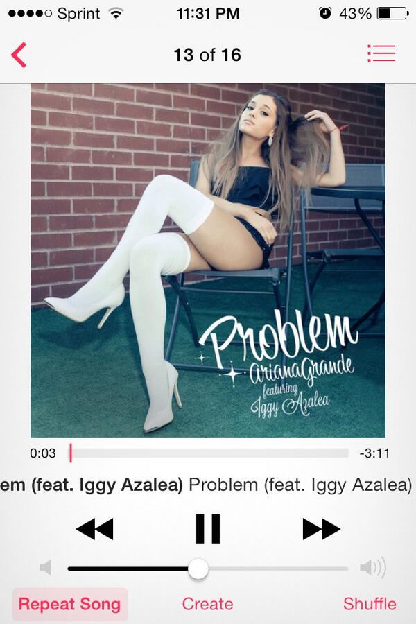 queenteja's tweet image. @ArianaGrande @IGGYAZALEA how my night is looking 😋💋🎧 #ProblemOutNow