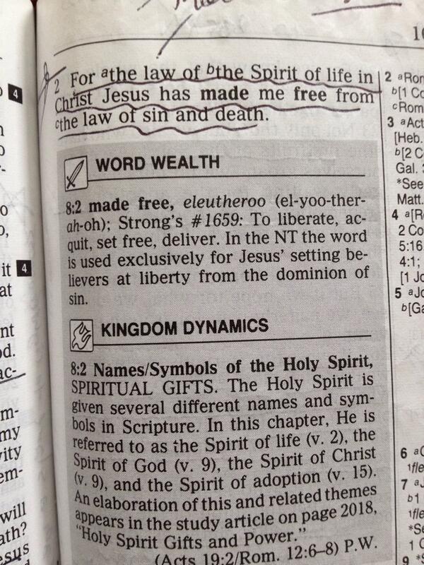 trumpetcommando's tweet photo. @Kemtal I read #romans8. I've got one of those Bibles!!! Thank you for praying for me &amp; @christchrchintl teens today! http://t.co/gvcss037SD