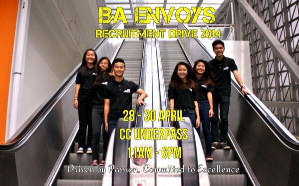 baenvoys's tweet image. Good morning all envoys! It's finally the day of recruitment drive 2014 :-) SEE YOU GUYS THERE 😎