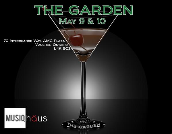 jonnnyk's tweet photo. The Garden Live May 9 &amp; 10th at Musiqhaus. Serious fun !!!! http://t.co/OmcocDfL7F