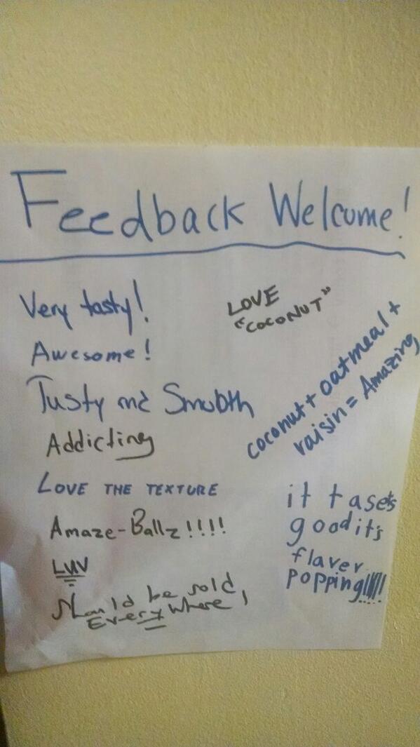 enerchibites's tweet image. Thanks for the awesome feedback @HackfitHQ #HackfitBoston #healthysnacking