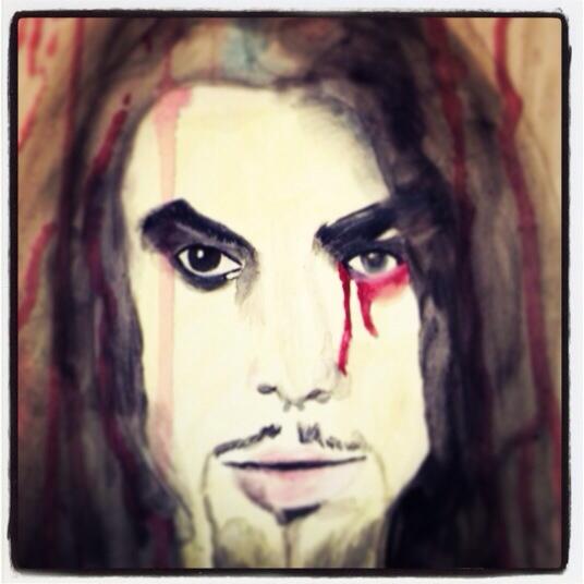 LoraWinkle's tweet photo. Watercolor I did of the beautiful @DaveNavarro http://t.co/hB0rw47X8z