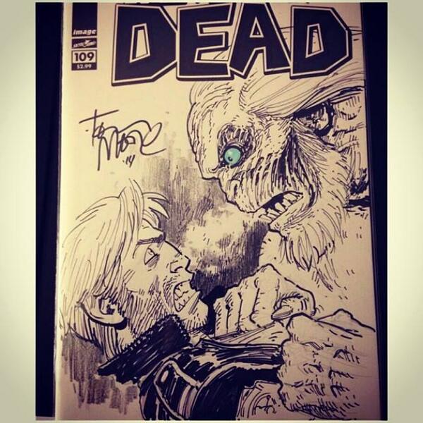 ZombieResearch's tweet photo. #WalkingDead's Rick Grimes vs #GameofThrones White Walker by Tony Moore -> @The_ZombieQueen http://t.co/3uy3xqULal