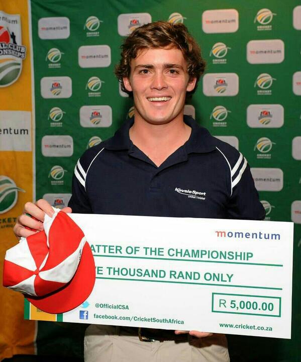 Very proud of <a href="/JDreyer14/">Janko Dreyer</a> racked in the runs on #clubchamps14