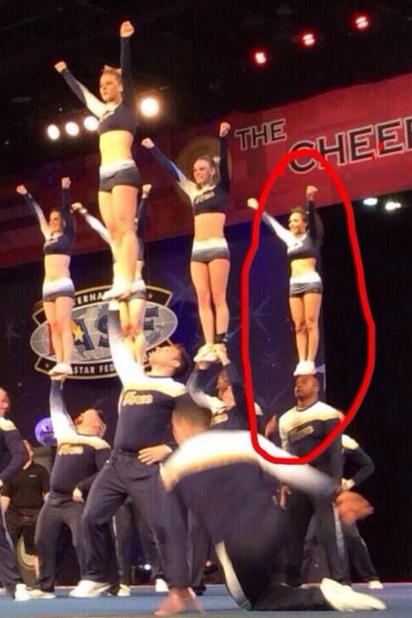 fierceboard's tweet photo. “@BadLuckCheer1: #Dedection?... http://t.co/v551lBT0E9” He is trying to get… wait for it… ahead in stunting.