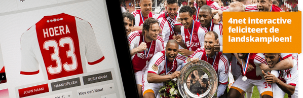4net feliciteert haar opdrachtgever Ajax met het behalen van het landskampioenschap!