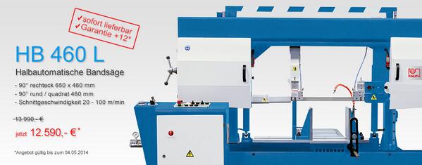 KNUTH_Germany's tweet photo. #Angebot Halbautom. #Bandsäge HB 460 L | rechteck 650x450 mm, rund / quad. 460 mm | 12.590,- € http://t.co/n0i4ThF3iK http://t.co/AR7ocNkaBP
