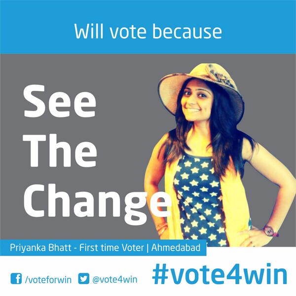 'I will vote because want to see the change '- Priyanka Bhatt  #Ahmedabad  #vote4win  #votegujarat @ahmedabadblog