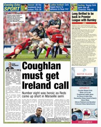 RnRor's tweet photo. Coughlan must get Ireland call-up after heroic display for Munster - See Echo Sport http://t.co/fGHjntmYos