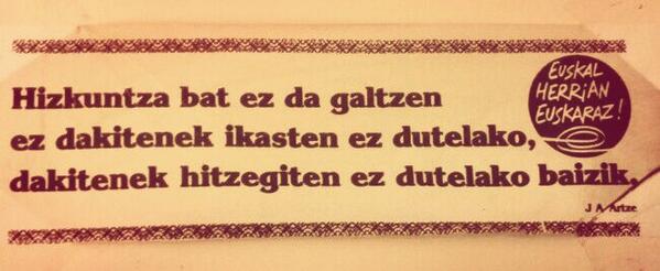 ende00's tweet photo. #kgunea *Euskara Plazara* http://t.co/OeGlRFx1Ax
