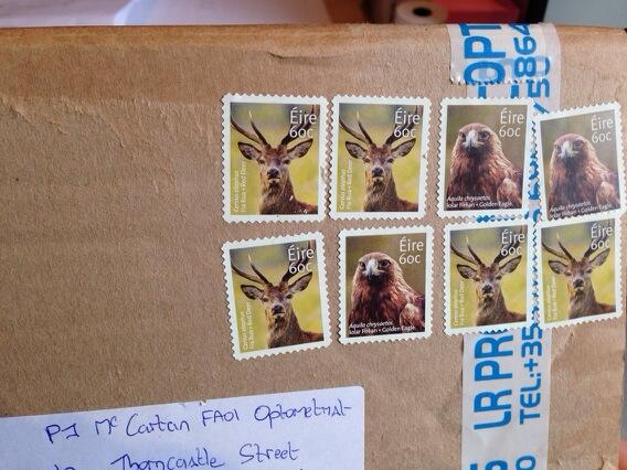 No wonder an post are in difficulty. €4.80 stamps can be reused on this package. This is a regular occurrence.