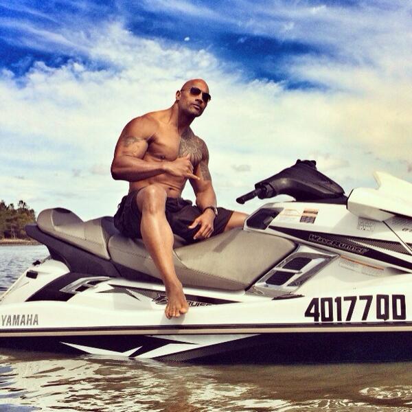 TheRock's tweet photo. "Roads? Where we're going, we don't need roads..." #KissMyFluxCapacitor #GoldCoastRidin http://t.co/TdUS3tzcxf