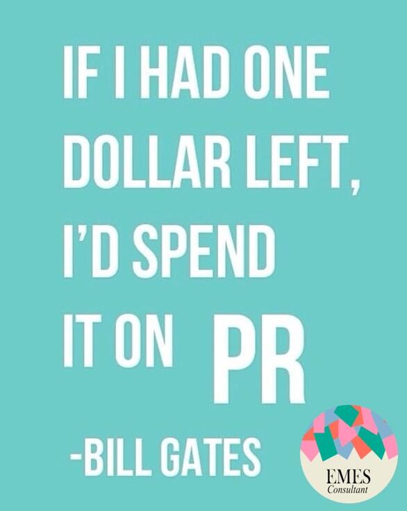 EMESConsultant's tweet photo. IF I GAD ONE DOLAR LEFT, I´D SPEND IT ON PR. - BILL GATES http://t.co/Evq1JJDS6f