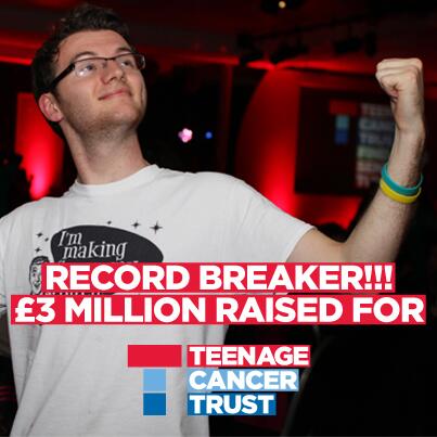 TeenageCancer's tweet image. Unbelievable! #StephensStory's broken all @JustGiving's records &amp;amp; raised £3 million! justgiving.com/stephen-sutton…