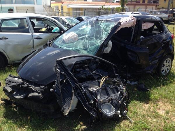 Vehículo en el que viajaba matrimonio muerto en accidenté Río Grande.