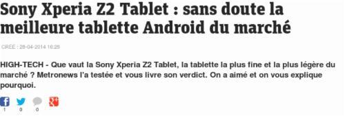 RouteurNews's tweet image. #sony #xperiaz2 Tablet : sans doute la meilleure #tabletteandroid du #marché  routeurnews.com/kff