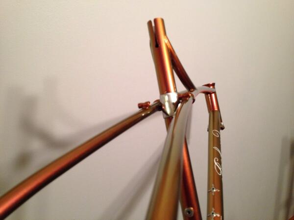 eng_backwoods's tweet photo. Here it is! It's a rough n ready road type frame w/ double top tubes, she sure is pretty in pink! http://t.co/Ax12W9mRoG