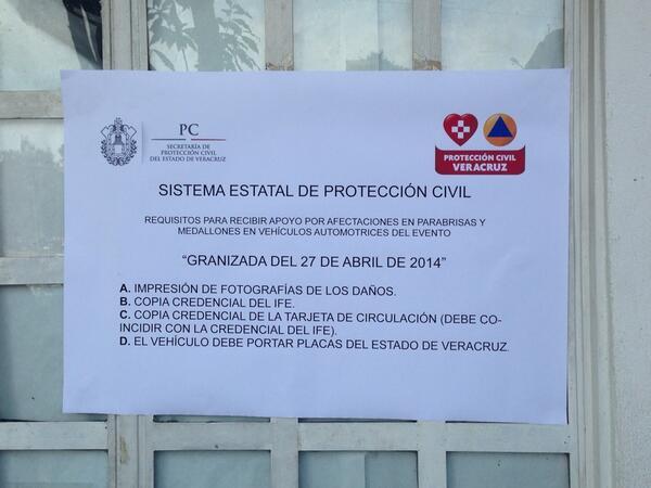 nmasforo's tweet photo. #Veracruz inicia censo de vehículos dañados en #Xalapa por #granizo  http://t.co/j2p8mqb3oj http://t.co/JVBaQ5yk7P