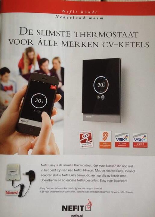 BaarsDaniel's tweet photo. De @NEFITNL easy thermostaat bedienbaar vanaf uw smartphone is nu voor alle ketels beschikbaar, dmv de easy connect. http://t.co/vh6fBro273