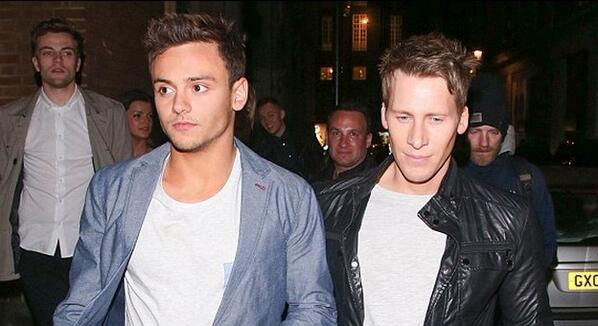 FamousMeat's tweet image. Tom Daley's dinner with Dustin Lance Black yesterday.