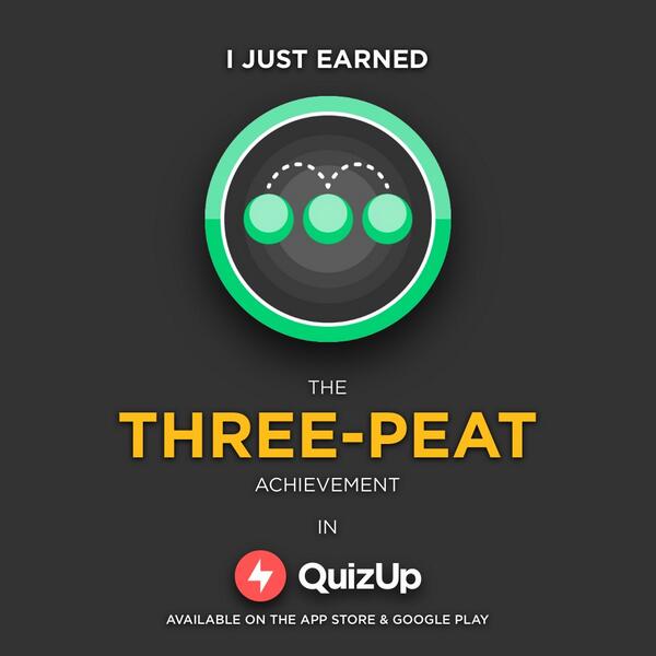 shabirkap's tweet photo. I just won 3 matches in a row in #QuizUp! That's a Three-Peat winning streak! https://t.co/CNBuzEBHfw http://t.co/AlsdHmk570