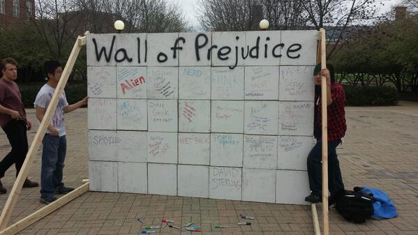 Check out our Wall of Prejudice on the engineering quad until 5!