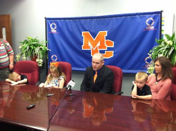 WPSDSports's tweet photo. Marshall County introduces Evan Merrick as the new head football coach. More at 6. http://t.co/PNEOgWWkmX