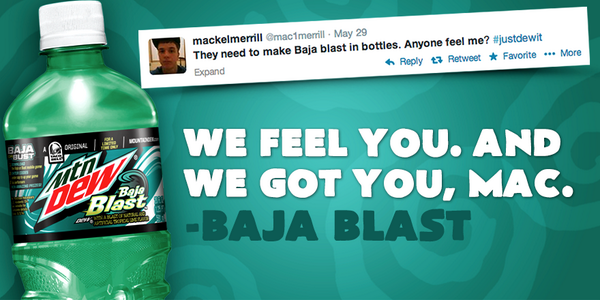 MountainDew's tweet photo. .@mac1merrill, nobody responded to this tweet, dude. We wanted to. #SummerOfBaja http://t.co/TuCh5NXFQ4