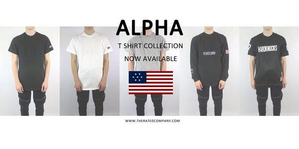 TheRatedCompany's tweet photo. ALPHA T Shirt Collection is now live.
Apologies for the slight delay.
http://t.co/WzpII10rYI http://t.co/F1uzKD71Nh