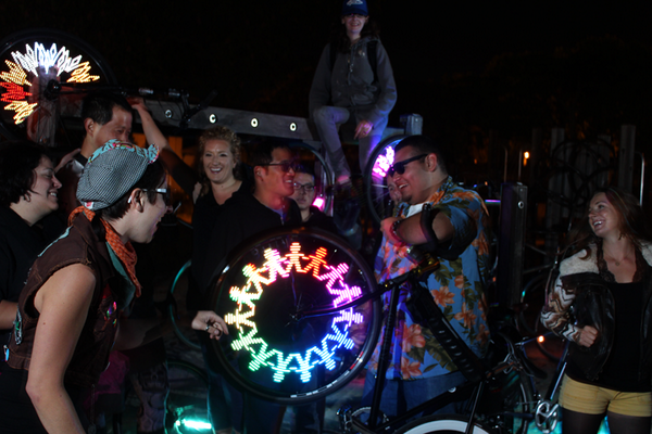 CrockerArt's tweet image. Light your bike at #CrockerArtMix Spoke-tacular on #BiketoWorkDay w/@MonkeyLectric #MonkeyLightPro #mayisbikemonth