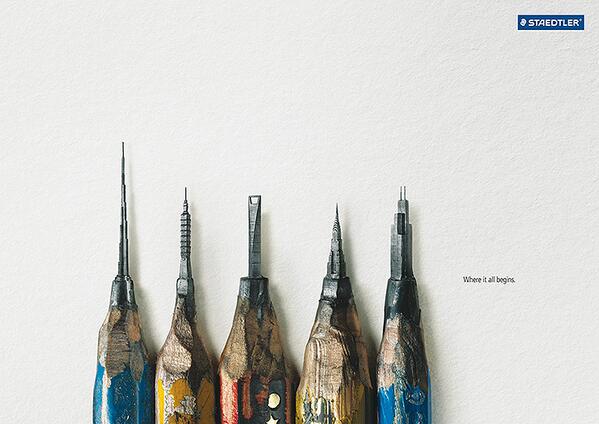 pequeCOAM's tweet photo. En la era BIM y 2.0 'Where it all begins' es un precioso recordatorio del mayor aliado de los arquitectos: el lápiz. http://t.co/3kgbEH4dZN