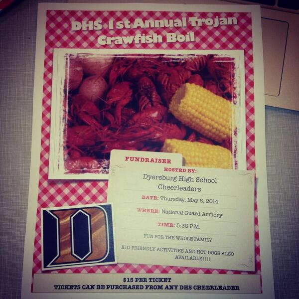 DHSCheer1's tweet image. Buy your crawfish boil tickets from any DHS Cheerleader #yummm #supportcheer #dhs