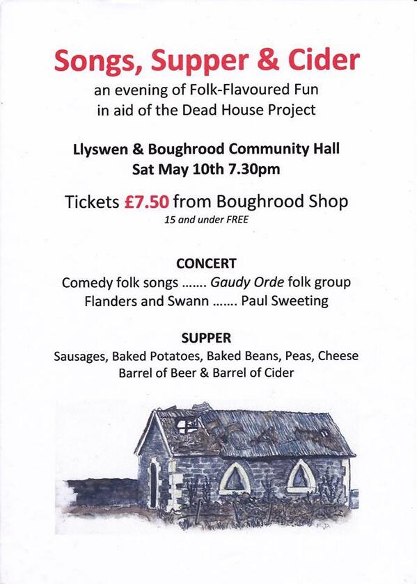 Come and join <a href="/GaudyOrde/">Gaudy Orde</a> on the 10th May for Songs, Supper &amp; Cider