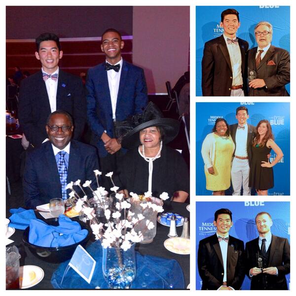 PresidentMcPhee's tweet image. The First Lady and I enjoyed tonight's @MTSUSGA banquet! Great job @J_meslee, @13daysofhappy and also @mtsuleadserve!