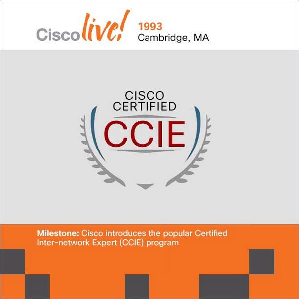 Cisco's tweet photo. Are you Cisco Certified? 1993 marks the year we came out with this program. 3 weeks exactly until #CLUS14! http://t.co/hbcjAUvIaC