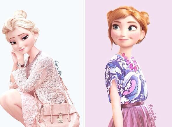 GirlsNoteBook's tweet photo. modern Anna and Elsa this is beautiful http://t.co/IeAV7XboHL